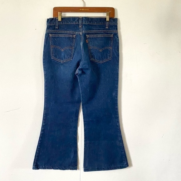 Vintage Levis BELL BOTTOMS Jeans Orange Tab 70s Style Retro Denim Hemmed Mens 33 - Picture 7 of 14